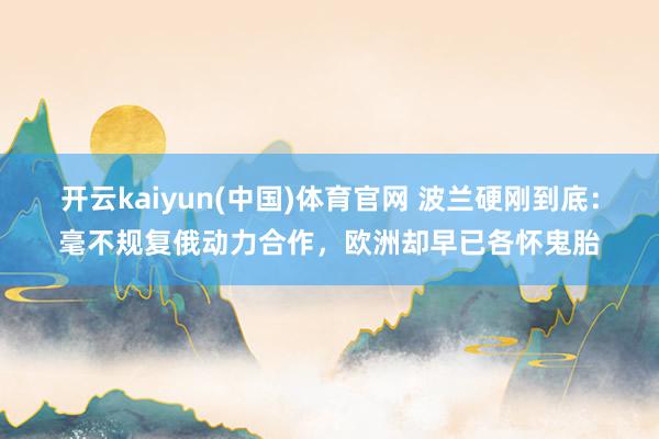 开云kaiyun(中国)体育官网 波兰硬刚到底：毫不规复俄动力合作，欧洲却早已各怀鬼胎