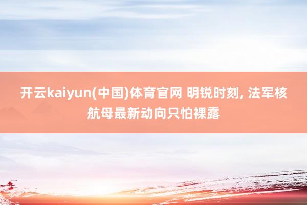开云kaiyun(中国)体育官网 明锐时刻， 法军核航母最新动向只怕裸露
