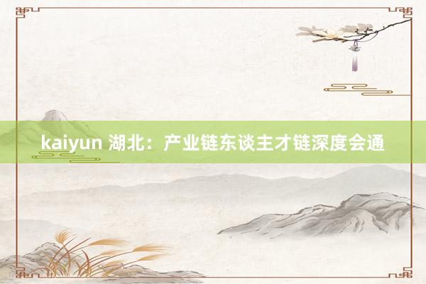 kaiyun 湖北：产业链东谈主才链深度会通