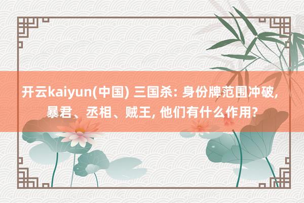 开云kaiyun(中国) 三国杀: 身份牌范围冲破， 暴君、丞相、贼王， 他们有什么作用?