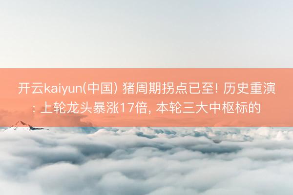 开云kaiyun(中国) 猪周期拐点已至! 历史重演: 上轮龙头暴涨17倍， 本轮三大中枢标的