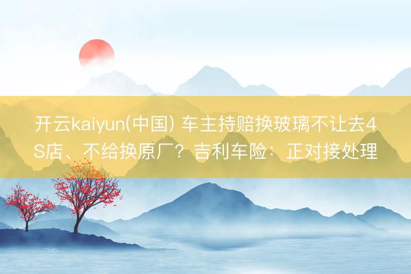 开云kaiyun(中国) 车主持赔换玻璃不让去4S店、不给换原厂？吉利车险：正对接处理