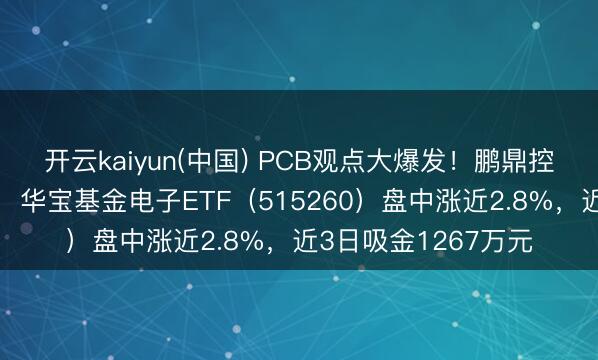 开云kaiyun(中国) PCB观点大爆发!鹏鼎控股、生益科技涨停,华宝基金电子ETF(515260)盘中涨近2.8%,近3日吸金1267万元