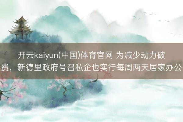 开云kaiyun(中国)体育官网 为减少动力破费，新德里政府号召私企也实行每周两天居家办公